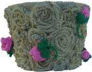 Горшок для цветов Розовые розы к празднику, ручной работы